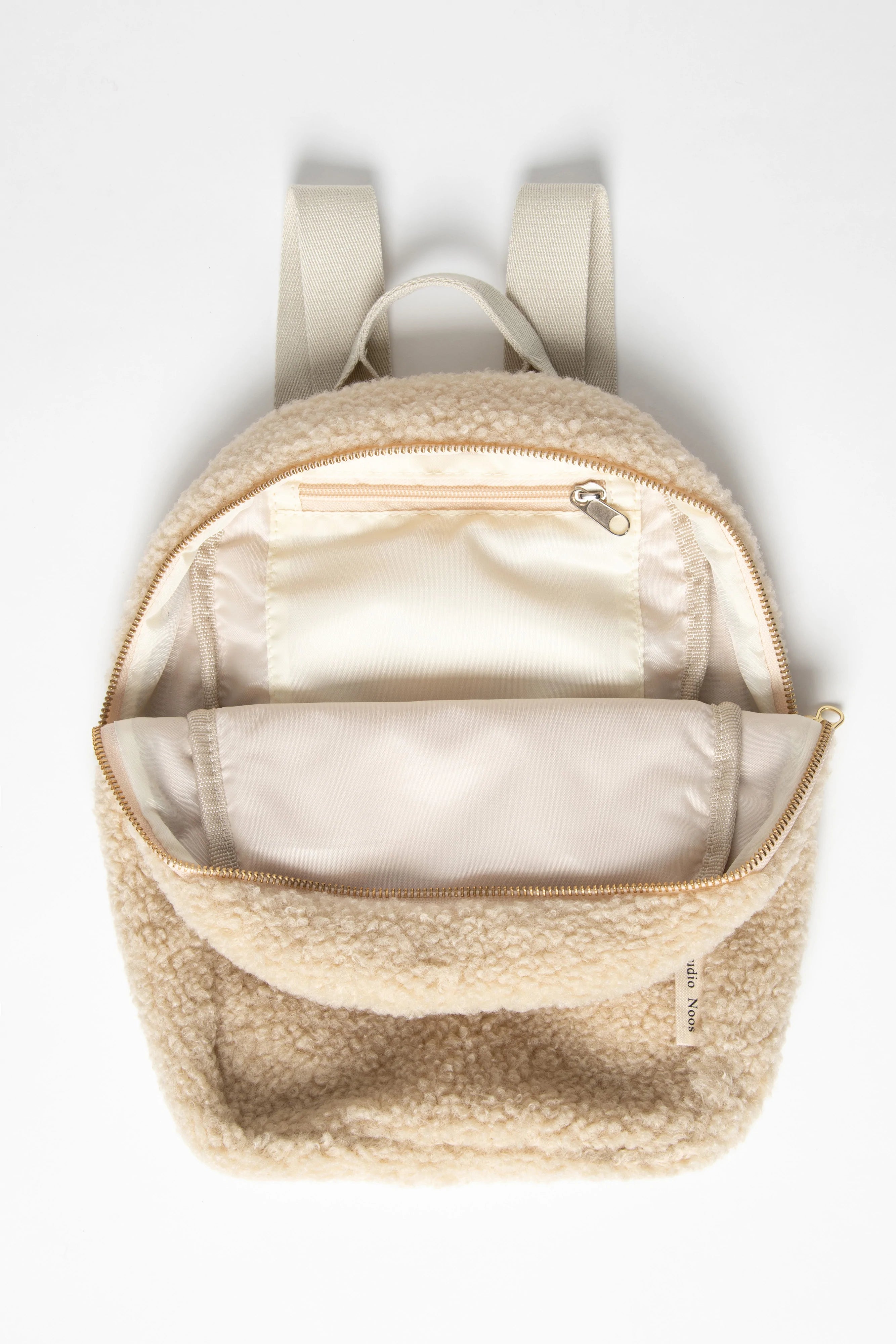 Ecru teddy mini backpack