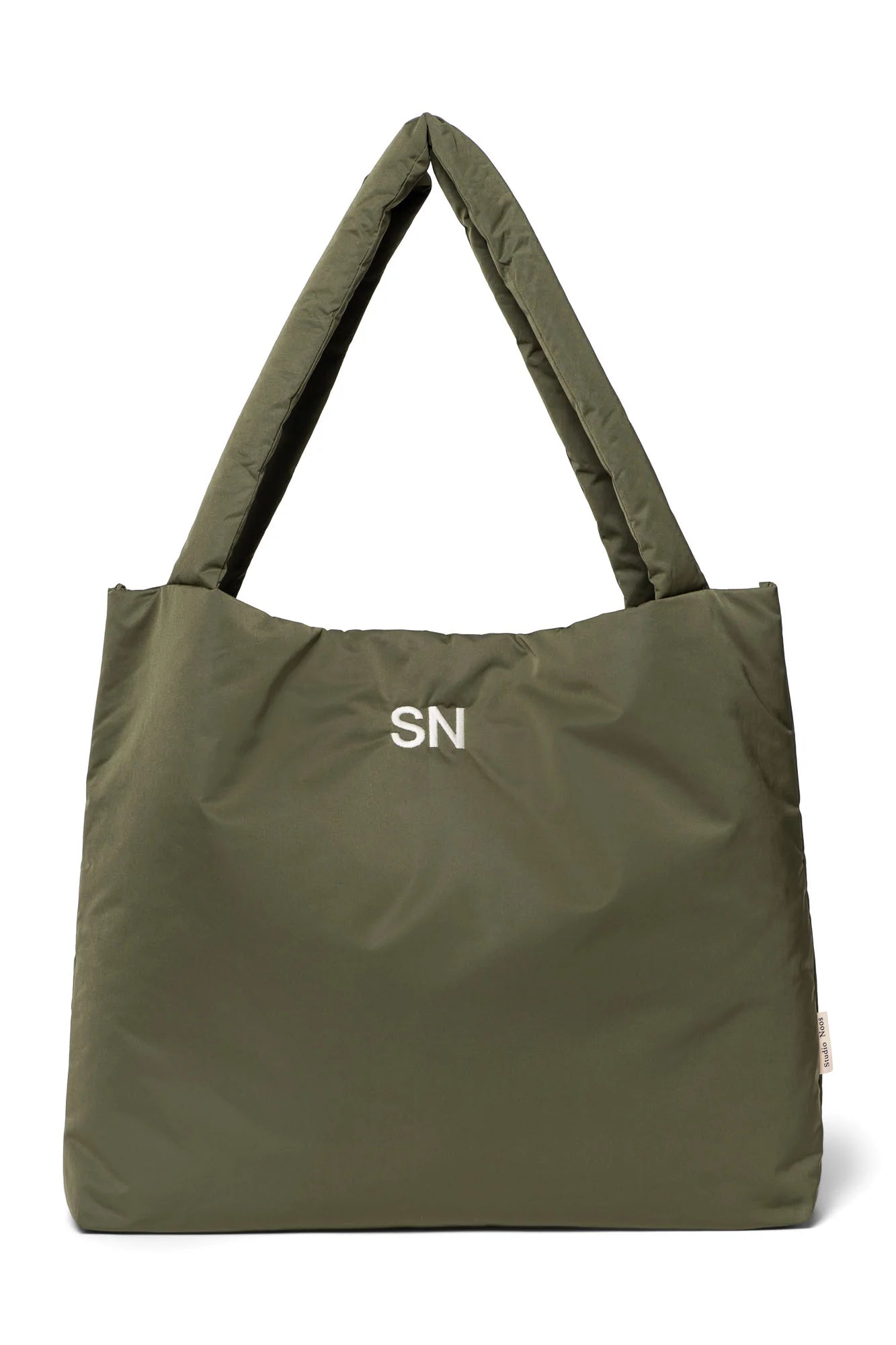 Green puffy mom-bag