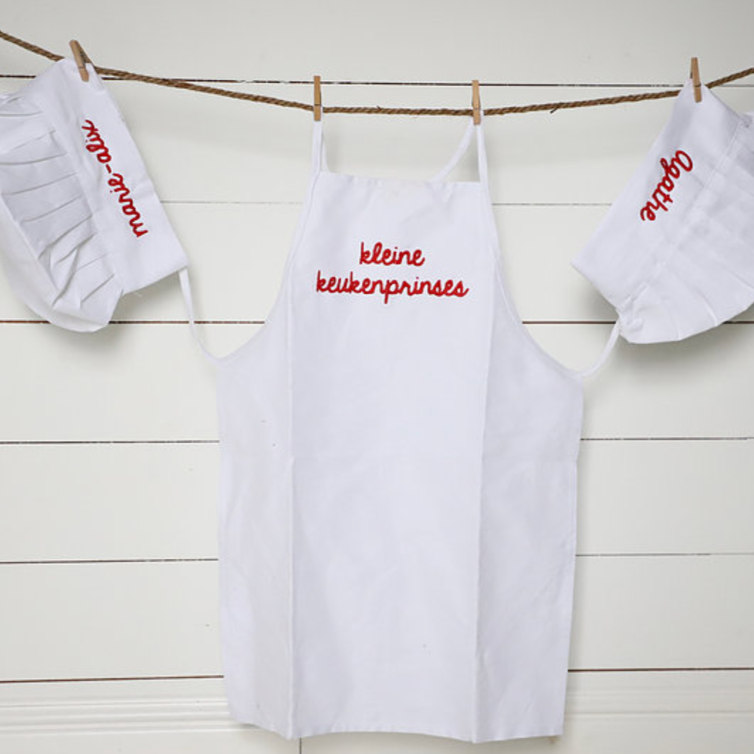 Kinderset keukenschort & koksmuts